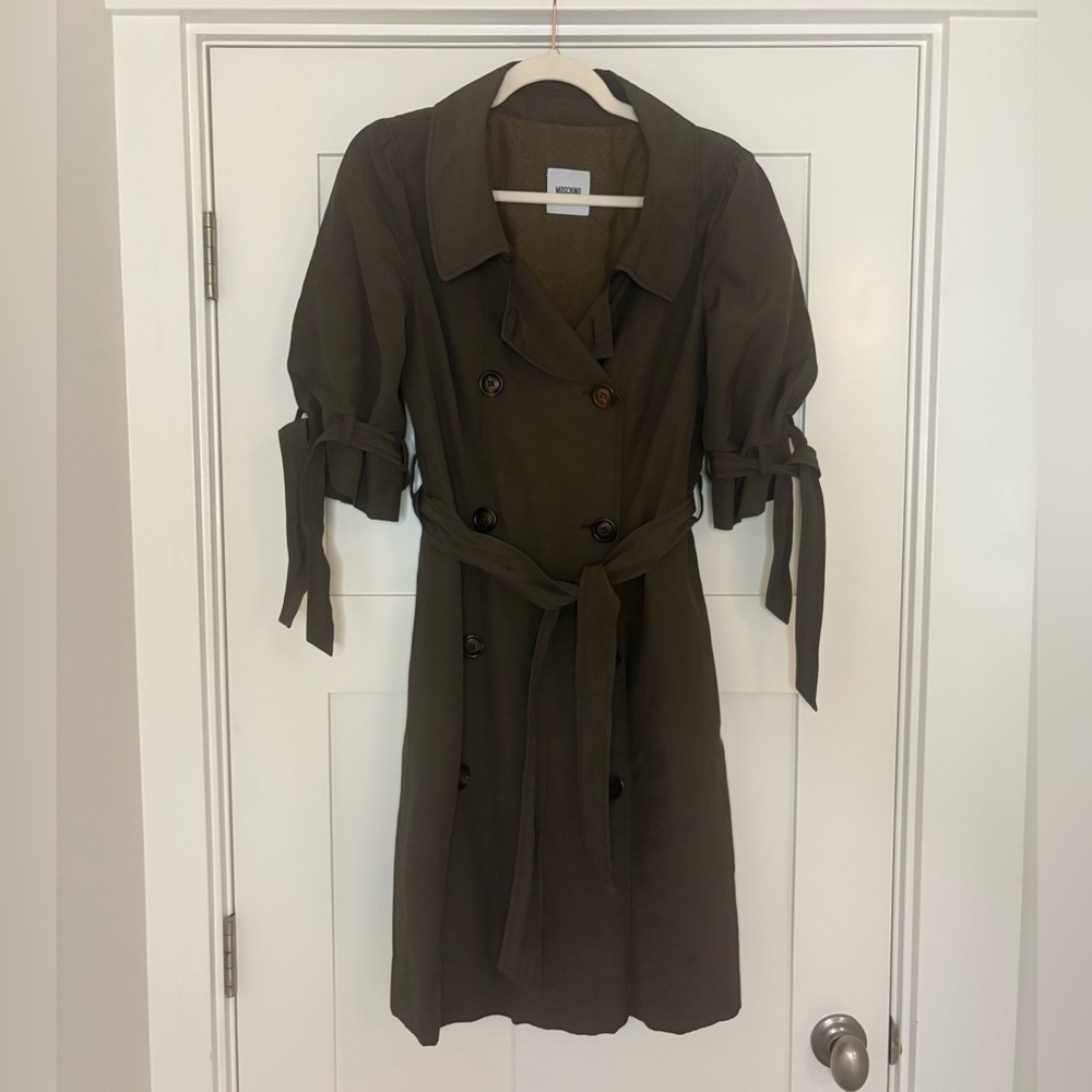 Moschino Double-Breasted Trench Coat Sz 8 - Picture 2 of 10